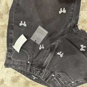 Embellished Black Jeans bow